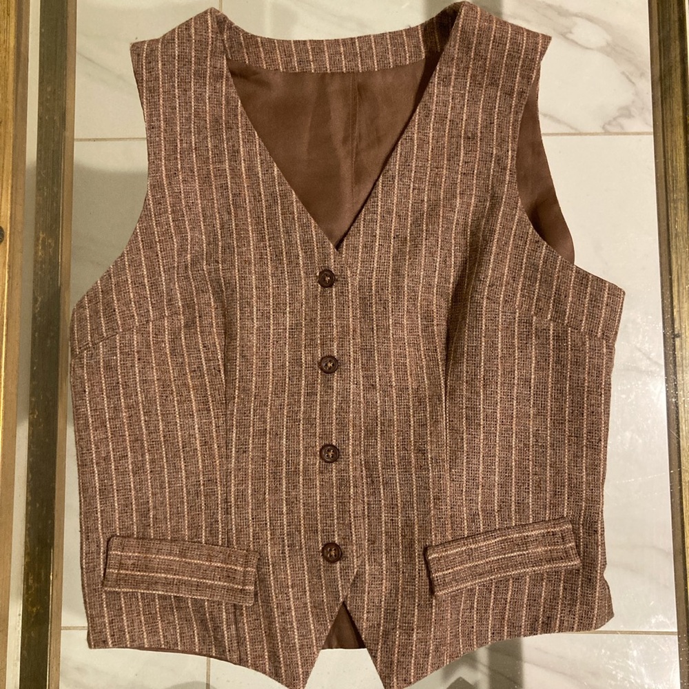 Brown Striped Vest
